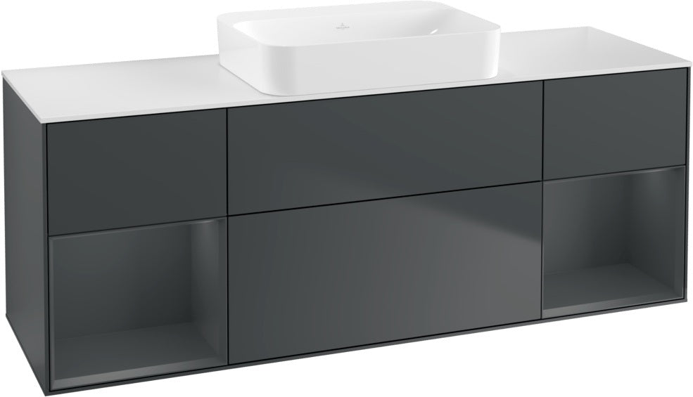 Villeroy & Boch Finion Waschtischunterschrank 1600 mm Glossy White Lacquer mit Beleuchtung