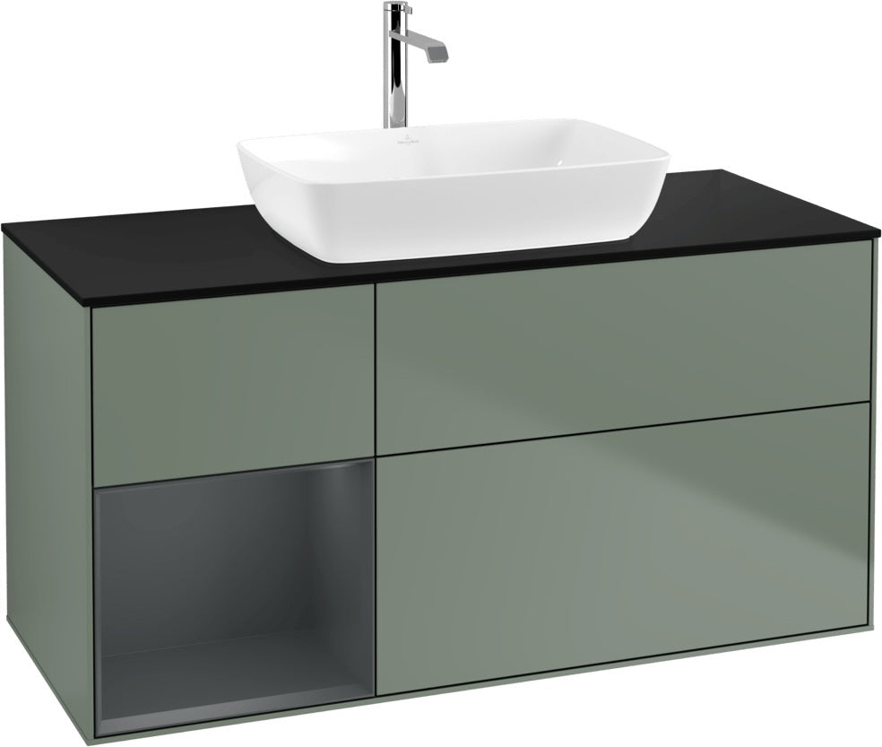Villeroy & Boch Finion Waschtischunterschrank 1200 mm Glossy White Lacquer mit Beleuchtung