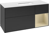 Villeroy & Boch Finion Waschtischunterschrank G711G Black Matt Lacquer 1200 mm mit Beleuchtung