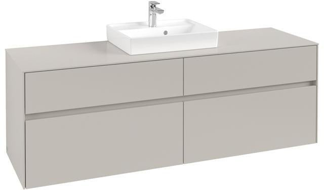 Villeroy & Boch Collaro Waschtischunterschrank 1600 mm Truffle Grey mit 4 Auszügen und Push-Open