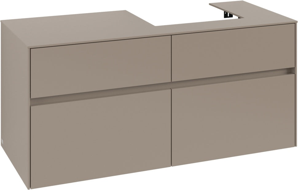 Villeroy & Boch Waschtischunterschrank Collaro C072 1200 mm Taupe Matt mit 4 Auszügen