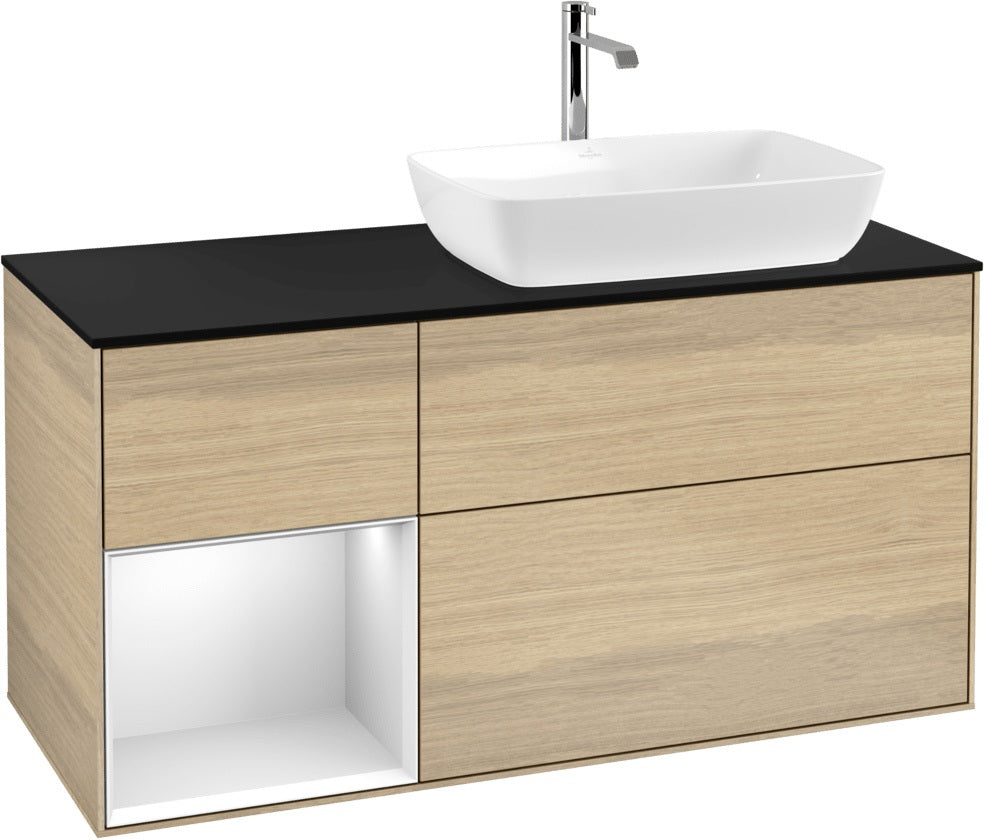 Villeroy & Boch Finion Waschtischunterschrank 1200 mm Glossy White Lacquer mit Beleuchtung