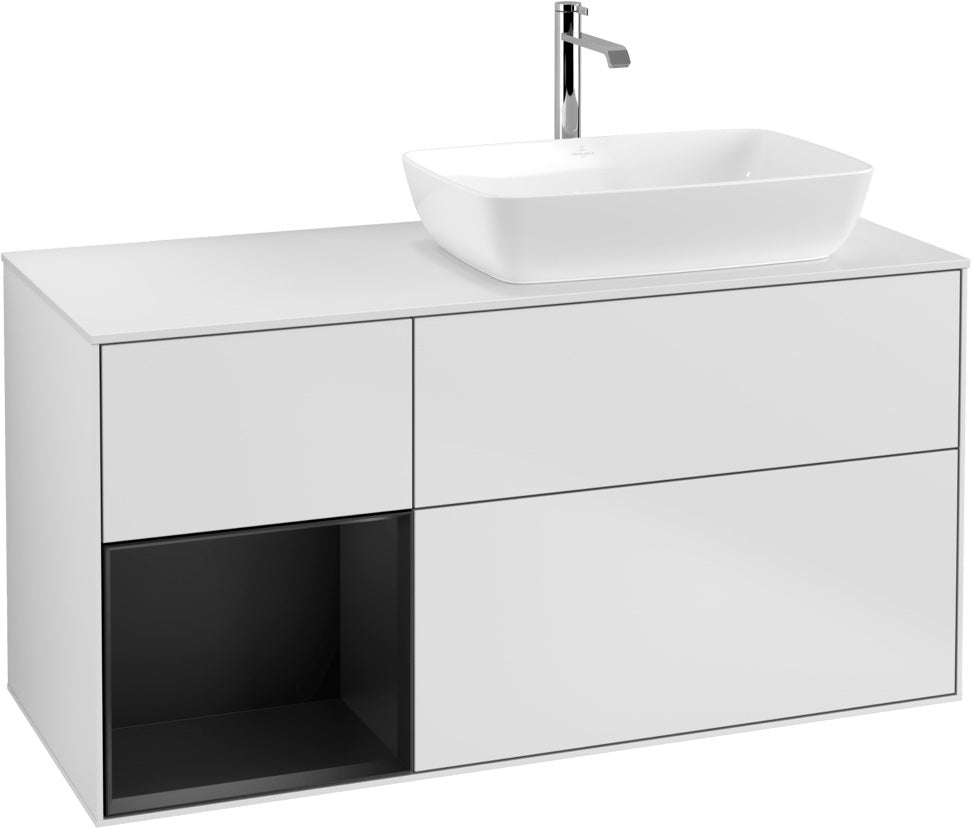Villeroy & Boch Finion Waschbeckenunterschrank 1200 mm Glossy White Lacquer mit Beleuchtung