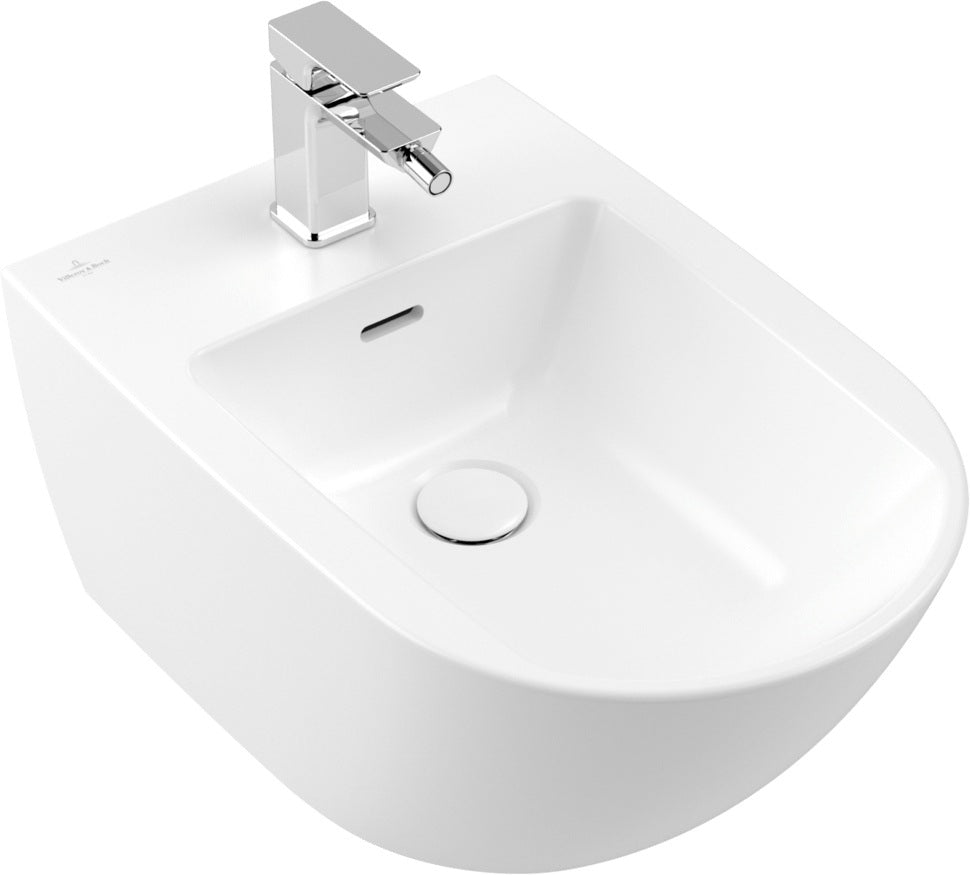 Villeroy & Boch Wand-Bidet Subway 3.0 375x560mm Oval Weiß Alpin mit Überlauf und Hahnloch