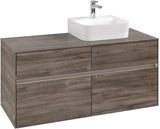Villeroy & Boch Waschbeckenunterschrank Collaro 1200 mm Stone Oak mit LED-Beleuchtung