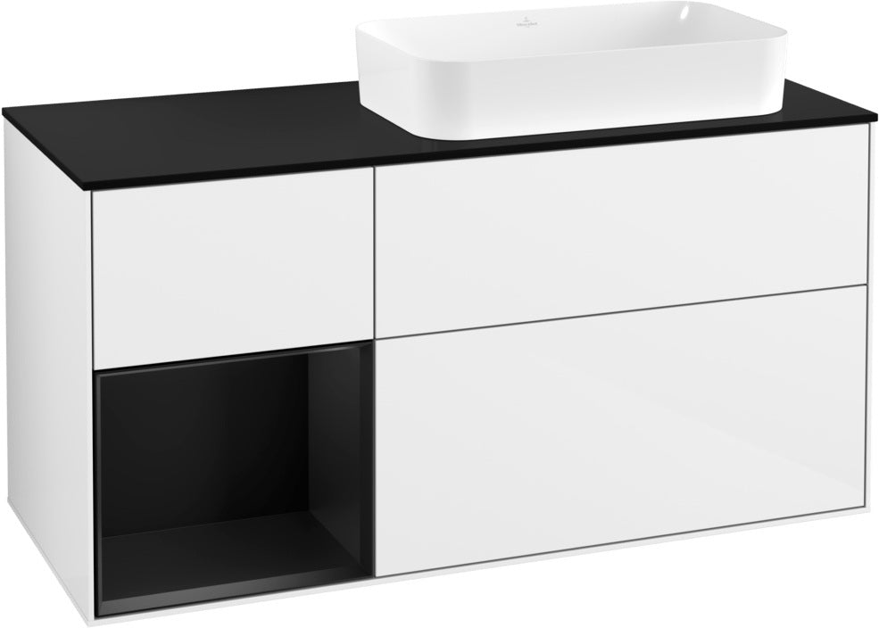 Villeroy & Boch Finion Waschtischunterschrank 120 cm Glossy White Lacquer mit Beleuchtung