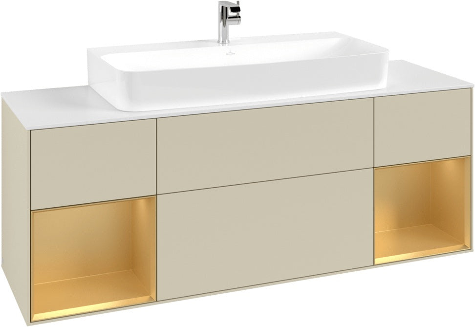 Villeroy & Boch Finion Waschtischunterschrank 1600 mm Glossy White Lacquer mit LED-Beleuchtung