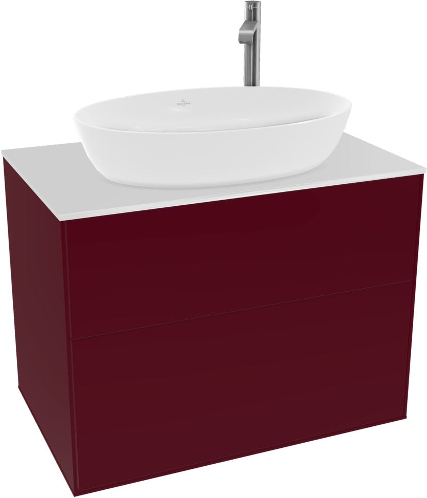 Villeroy & Boch Finion Waschbeckenunterschrank F87200GF – 800 mm, Glossy White Lacquer, mit Push-to-open