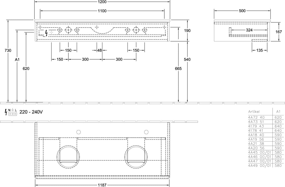 Villeroy & Boch Antao Waschbeckenunterschrank 1200 mm White Matt Lacquer mit LED-Beleuchtung