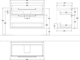 Villeroy & Boch Waschtischunterschrank Subway 2.0 in Santana Oak – 987 mm, wandhängend, 2 Auszüge