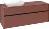 Villeroy & Boch Waschtischunterschrank Collaro C117 B0 White Oak 1400 mm mit Beleuchtung