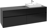 Villeroy & Boch Collaro Waschtischunterschrank 1600 mm Soft Grey, 4 Auszüge, Becken rechts
