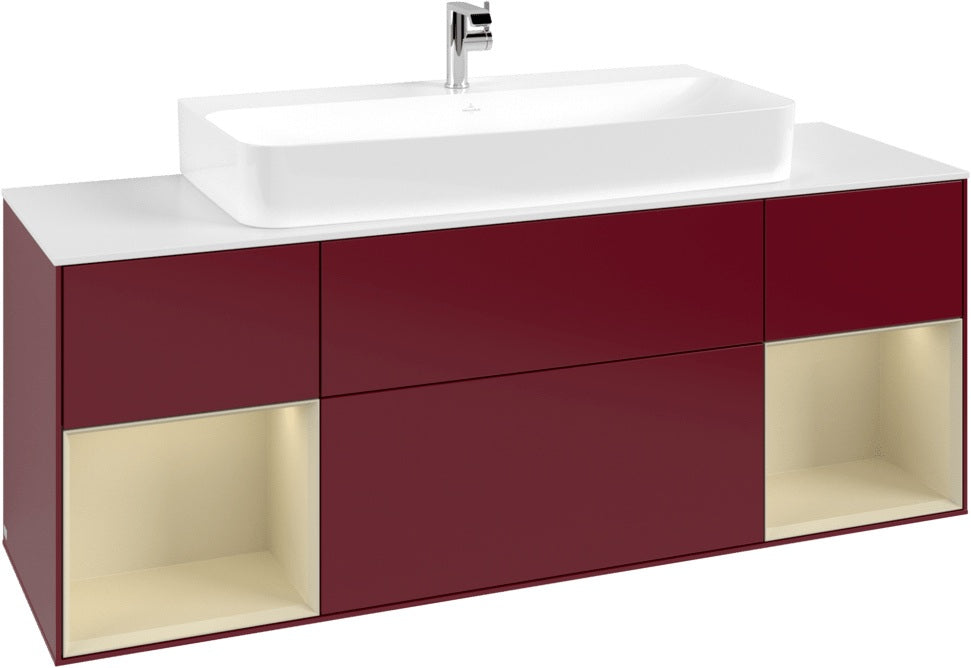 Villeroy & Boch Finion Waschtischunterschrank 1600 mm Glossy White Lacquer mit Beleuchtung