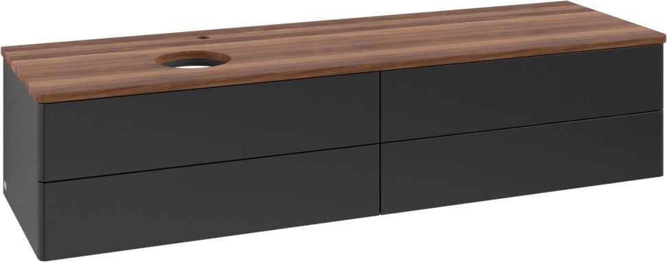 Villeroy & Boch Waschtischunterschrank Antao 1600 mm Black Matt Lacquer mit 4 Auszügen