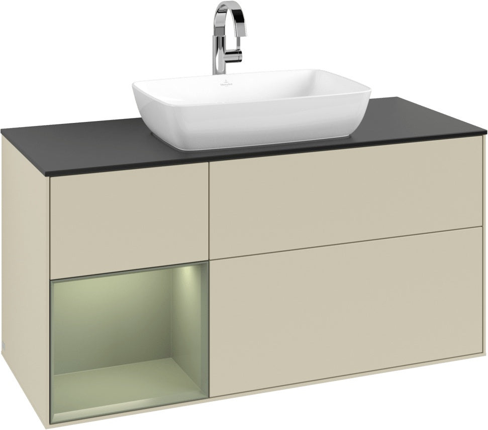 Villeroy & Boch Finion Waschtischunterschrank 1200 mm Glossy White Lacquer mit Beleuchtung