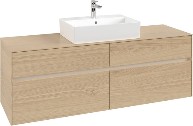 Villeroy & Boch Waschbeckenunterschrank Collaro C134 B0 1600 mm Nordic Oak mit Beleuchtung und SoftClosing