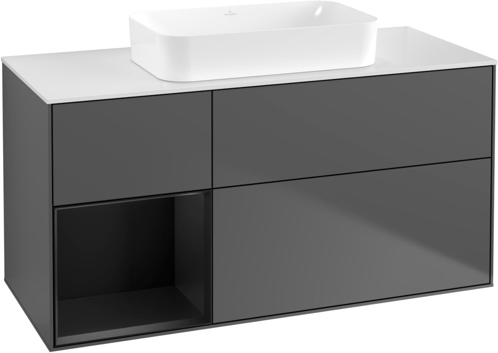 Villeroy & Boch Finion Waschbeckenunterschrank 1200 mm Walnut Veneer mit Beleuchtung
