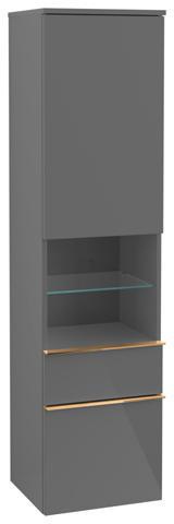 Villeroy & Boch Venticello Hochschrank 404 mm Glossy White – 1 Tür, 2 Auszüge, links
