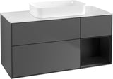 Villeroy & Boch Finion Waschtischunterschrank G711G Black Matt Lacquer 1200 mm mit Beleuchtung