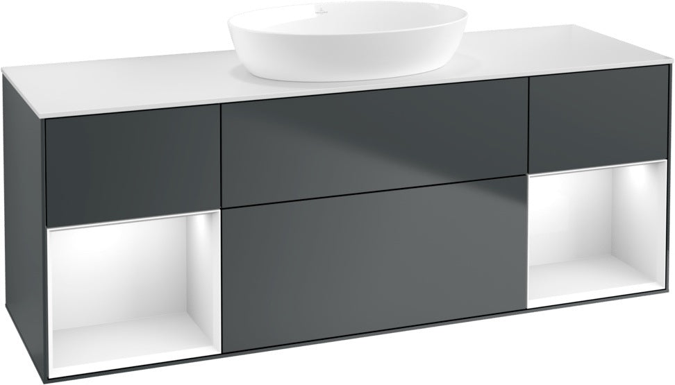 Villeroy & Boch Finion Waschtischunterschrank GD01GF 1600 mm Glossy White Lacquer mit Beleuchtung