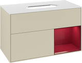 Villeroy & Boch Finion Waschtischunterschrank 1000 mm Glossy White Lacquer mit LED-Beleuchtung