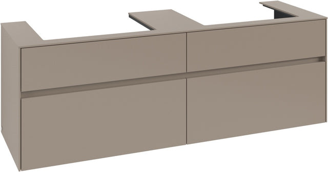Villeroy & Boch Waschtischunterschrank Collaro C024 B0, 1600 mm, Taupe, mit Beleuchtung und SoftClosing