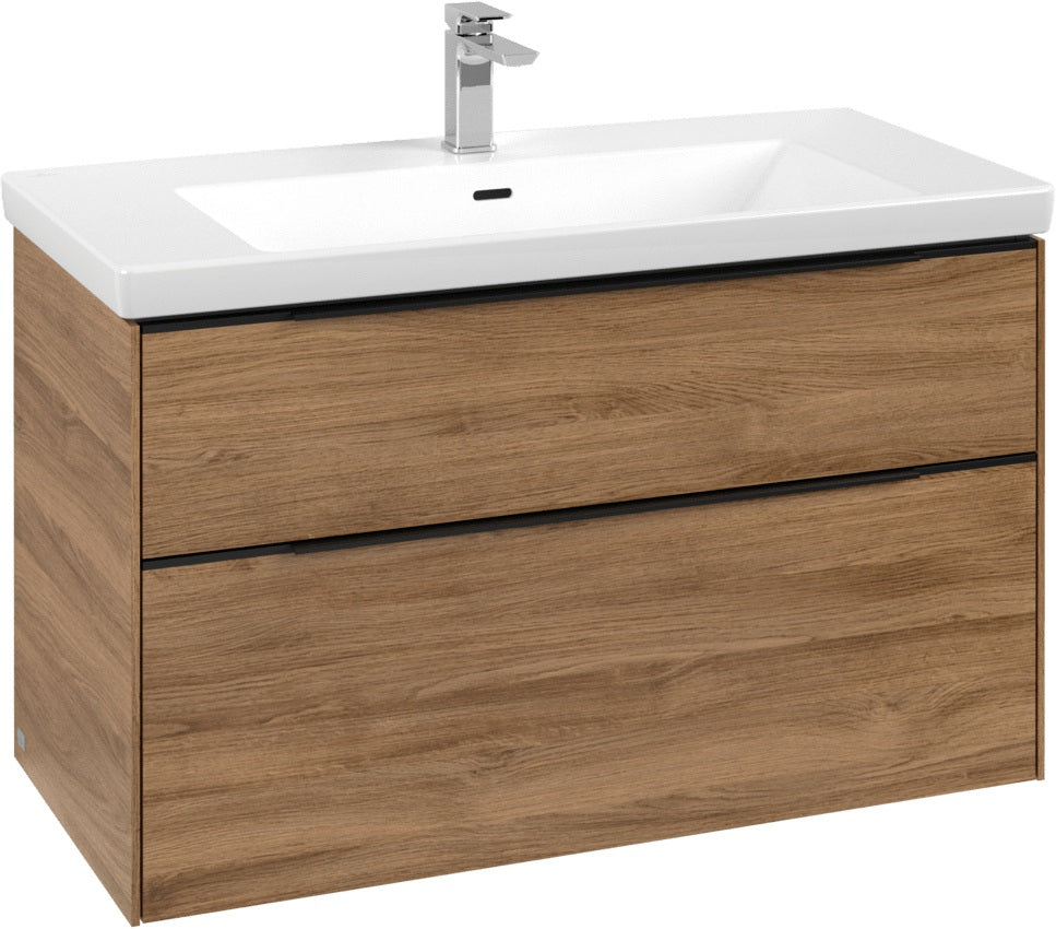 Villeroy & Boch Subway 3.0 Waschtischunterschrank C570L0 Brilliant White mit LED-Beleuchtung und SoftClosing