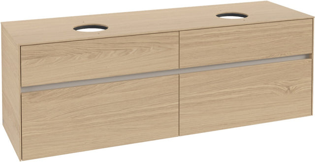 Villeroy & Boch Collaro Waschtischunterschrank Nordic Oak 1600 mm – 2 Waschbecken, 4 Auszüge, SoftClosing