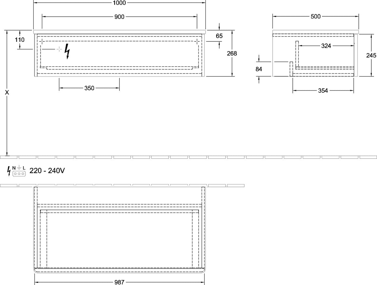 Villeroy & Boch Antao Sideboard 1000 mm – Warm Walnut mit LED-Auszugsbeleuchtung