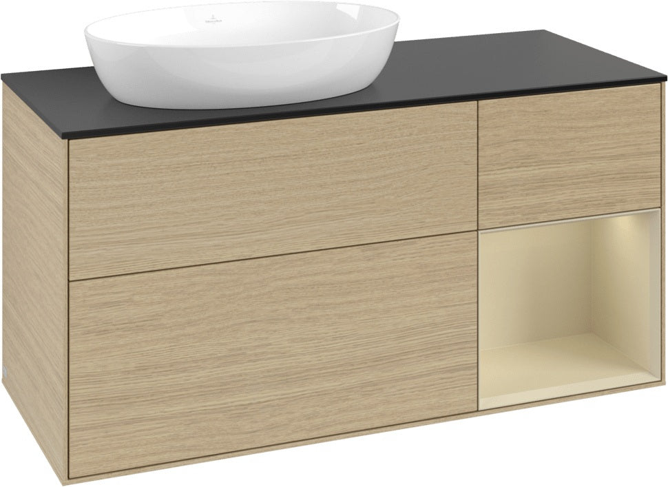 Villeroy & Boch Finion Waschtischunterschrank 1200 mm Glossy White Lacquer mit LED-Beleuchtung