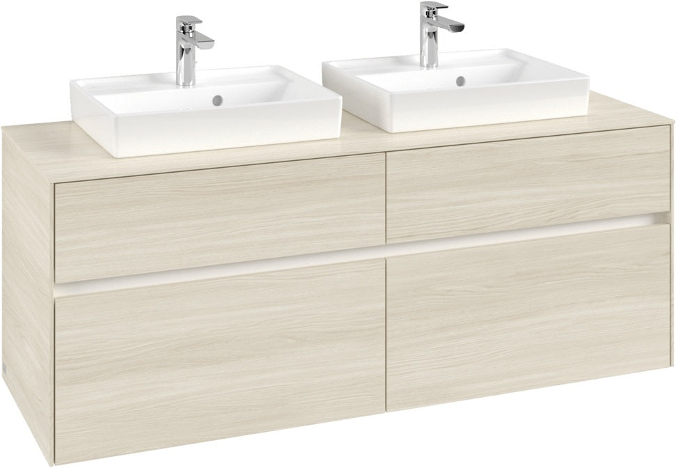 Villeroy & Boch Waschtischunterschrank Collaro C076 B0 1400 mm White Oak mit Beleuchtung und SoftClosing