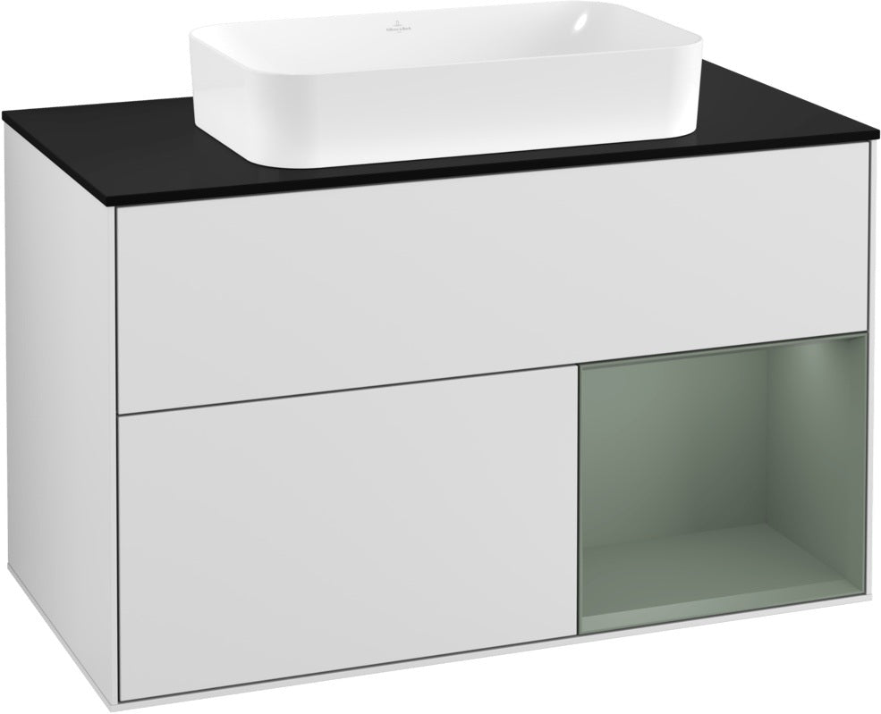 Villeroy & Boch Waschtischunterschrank Finion F252G 1000 mm Glossy White Lacquer mit LED-Beleuchtung