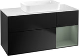 Villeroy & Boch Finion Waschtischunterschrank G711G Black Matt Lacquer 1200 mm mit Beleuchtung