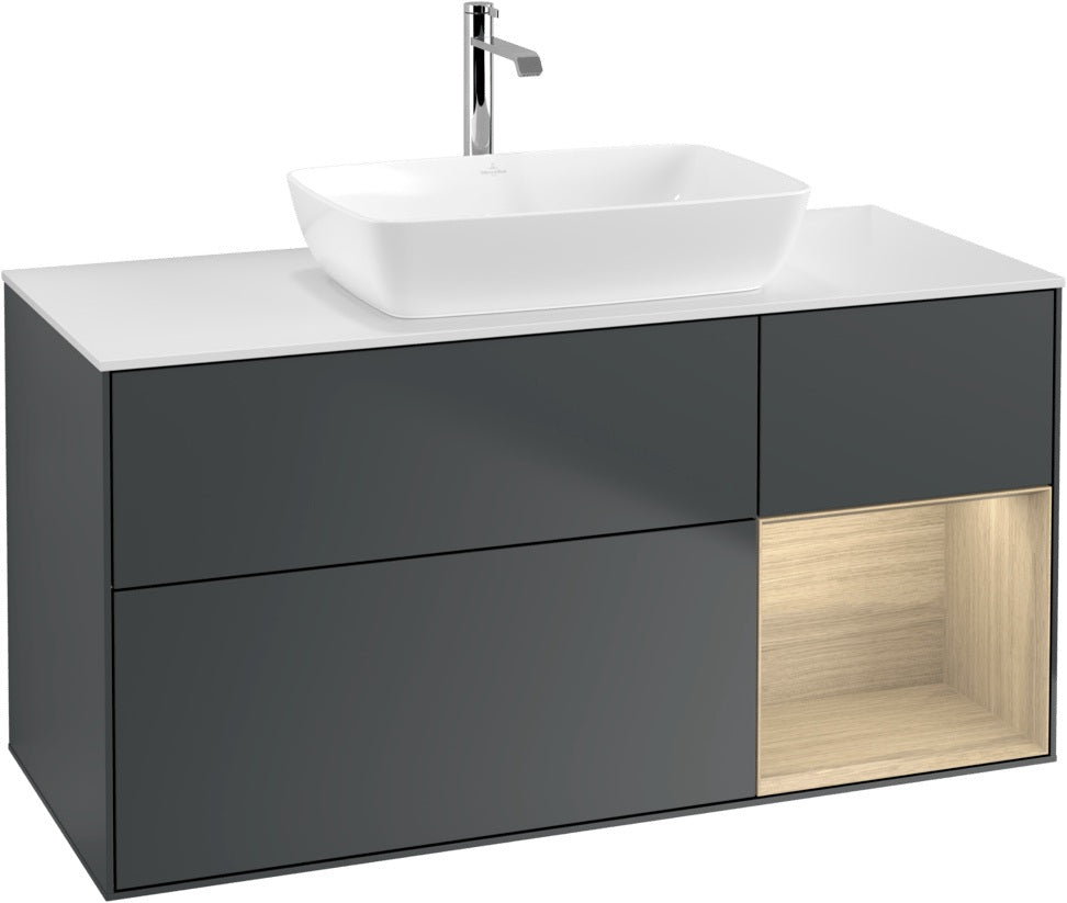 Villeroy & Boch Waschtischunterschrank Finion G831G 1200 mm Glossy White Lacquer mit Beleuchtung