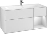 Villeroy & Boch Finion Waschbeckenunterschrank Glossy White Lacquer 1196 mm mit LED-Beleuchtung