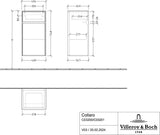 Villeroy & Boch Seitenschrank Collaro C03200, 404x748x349 mm, Glossy Grey, eckig, mit SoftClosing