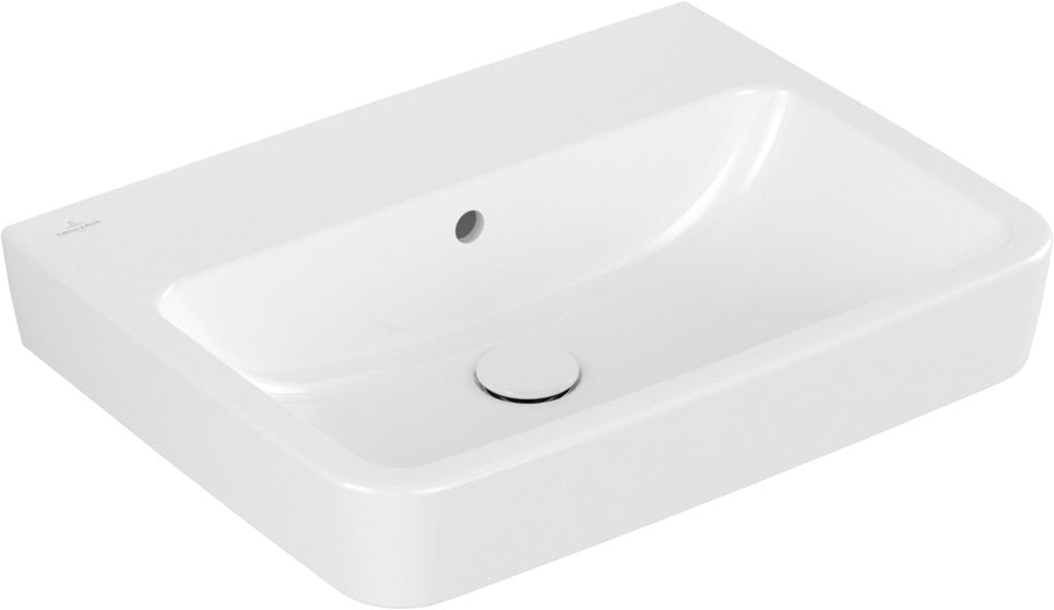 Villeroy & Boch O.novo Wandwaschbecken 600x460 mm eckig Weiß Alpin – ohne Hahnloch, mit Überlauf