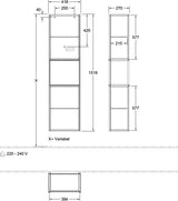 Villeroy & Boch Hochschrank Finion G460GF – Hochglanz Weiß, LED-Beleuchtung, SoftClose