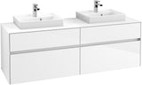 Villeroy & Boch Waschtischunterschrank Collaro C021 B0 1600 mm Glossy White mit Beleuchtung