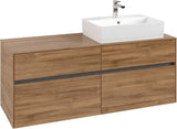 Villeroy & Boch Waschtischunterschrank Collaro C133 Kansas Oak 1400 mm, 4 Auszüge, Becken rechts