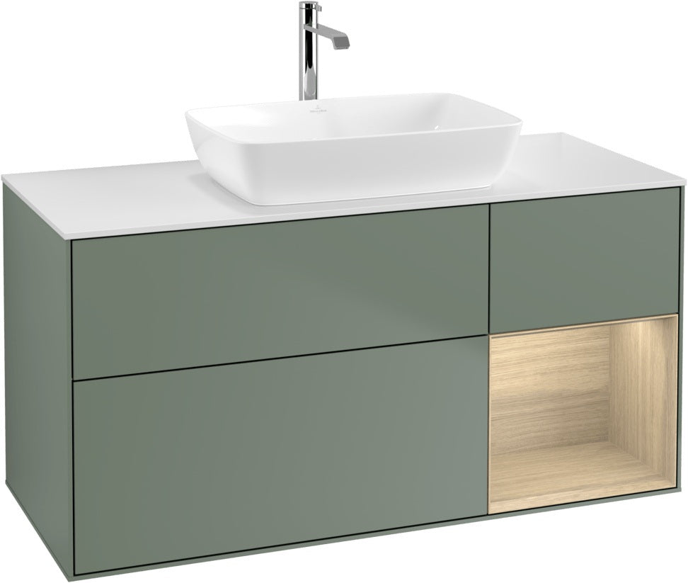 Villeroy & Boch Waschtischunterschrank Finion G831G 1200 mm Glossy White Lacquer mit Beleuchtung