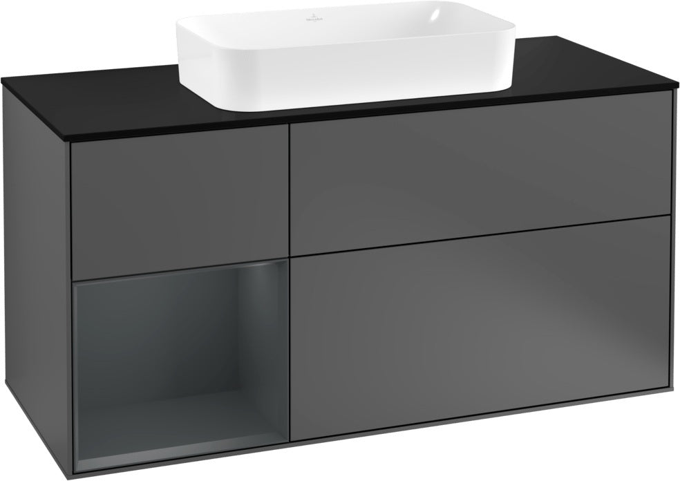 Villeroy & Boch Finion Waschtischunterschrank 1200 mm Glossy White Lacquer mit LED-Beleuchtung