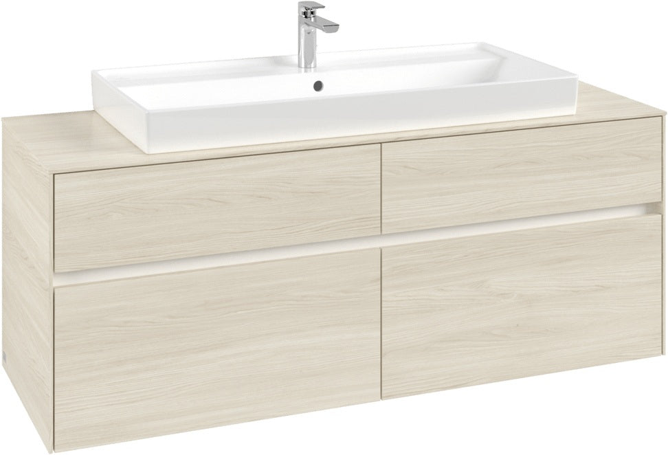 Villeroy & Boch Waschtischunterschrank Collaro C092 B0 1400 mm White Oak mit Beleuchtung