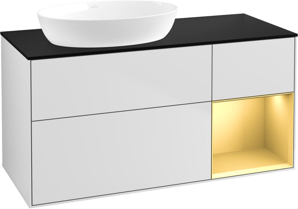 Villeroy & Boch Finion Waschtischunterschrank 1200 mm Glossy White Lacquer mit LED-Beleuchtung