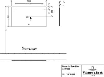 Villeroy & Boch More to See Lite Spiegel 1600 mm mit umlaufender LED-Beleuchtung