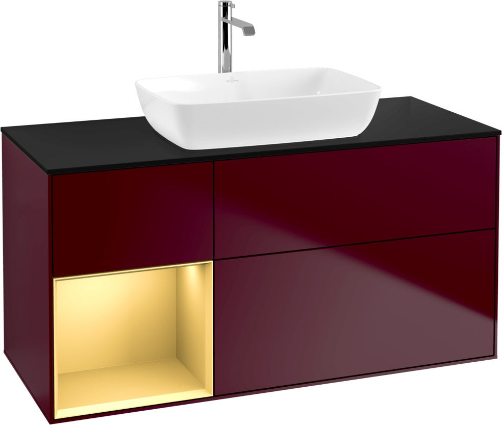 Villeroy & Boch Finion Waschtischunterschrank 1200 mm Glossy White Lacquer mit Beleuchtung
