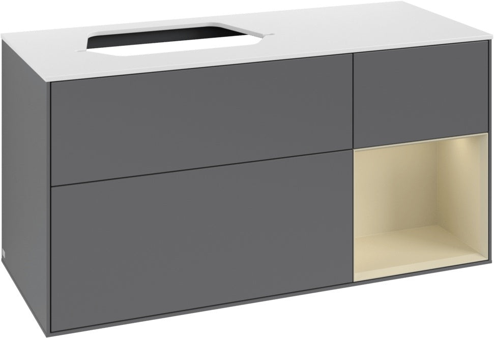 Villeroy & Boch Waschtischunterschrank Finion F401G 1200 mm Glossy White Lacquer mit Beleuchtung