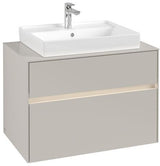 Villeroy & Boch Collaro Waschtischunterschrank 800 mm Truffle Grey mit LED-Beleuchtung und 2 Auszügen