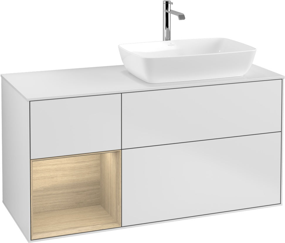 Villeroy & Boch Finion Waschbeckenunterschrank 1200 mm Glossy White Lacquer mit Beleuchtung