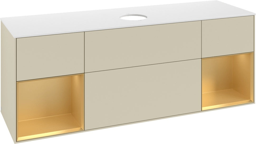 Villeroy & Boch Finion Waschtischunterschrank GD01GF 1600 mm Glossy White Lacquer mit Beleuchtung